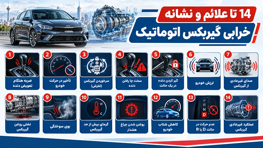 14 علائم خرابی گیربکس اتوماتیک