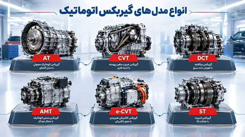 انواع مدل های گیربکس اتوماتیک